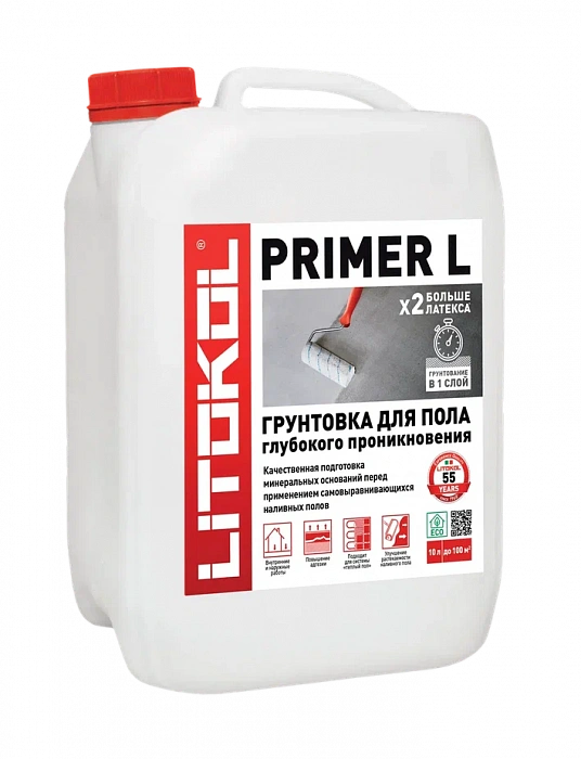 Грунтовка для подготовки оснований Litokol PRIMER L-м, 10 кг