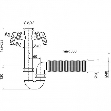 Alcaplast  A84-DN50/40