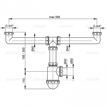 Alcaplast  A448-DN50/40