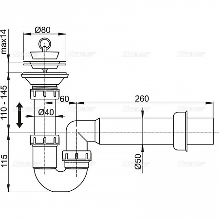 Alcaplast  A464-DN50