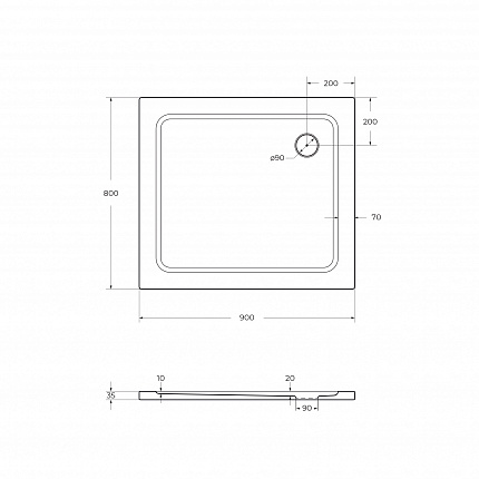 TRAY-M-AH-90/80-35-W Поддон SMC