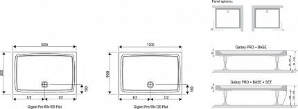 Душевой поддон Ravak GIGANT PRO 120x90 Flat белый