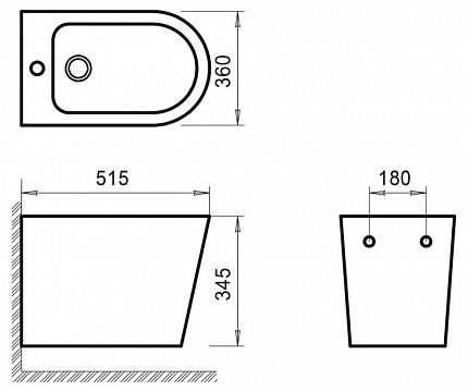 Биде подвесное BELBAGNO FLAY-R BB053BH