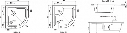Душевой поддон Ravak Sabina-90 LA белый