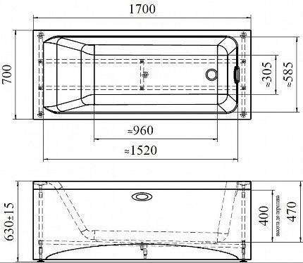 Фронтальная панель Radomir Агата 1700х700