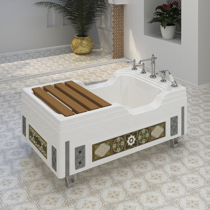 Декоративная отделка Radomir  на ванну Тахарат на торцевую панель