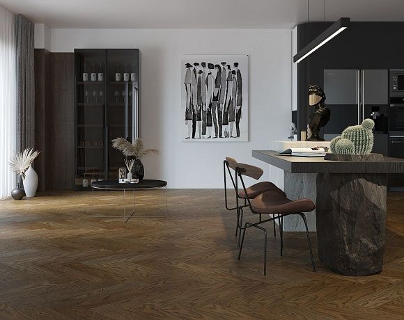 Quartz Parquet Английская Ёлка. Фото в интерьере