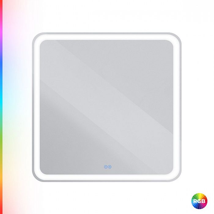 MULTICOLORE Зеркало со встроенной разноцветной подсветкой RGB и сенсорным выключателем CZR-SPC-MC-800-800-RGB-TCH, 12V, 220-240V, 800x800x30