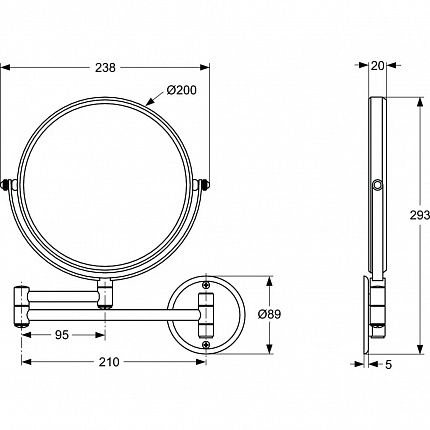 Зеркало для бритья, поворотное на 180° Ideal Standard IOM A9111AA
