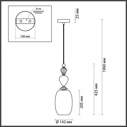 Подвес ODEON LIGHT BIZET 4855/1B CLASSIC