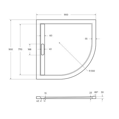 Cezares  TRAY-AS-R-90-30-W