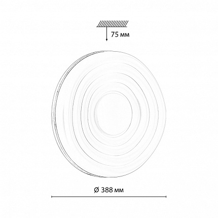 Настенно-потолочный светильник СОНЕКС FASS WOOD 7674/DL PALE 48Вт Ø388