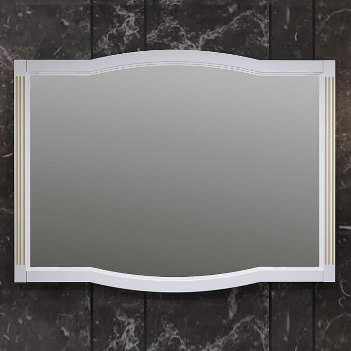 Зеркало Opadiris Лаура 120, белый с патиной