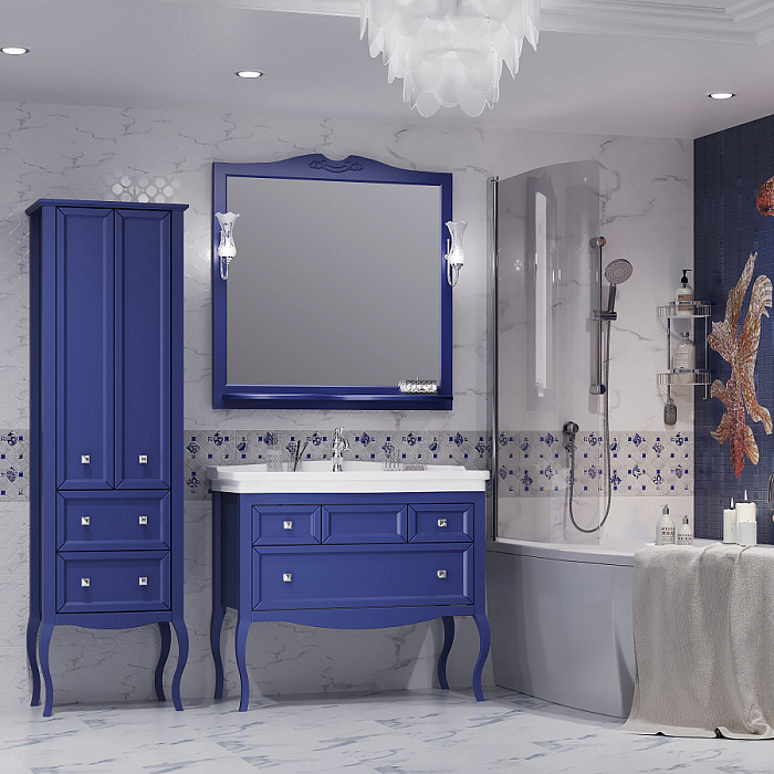 Мебель для ванной Opadiris Валери 105, синий сапфир