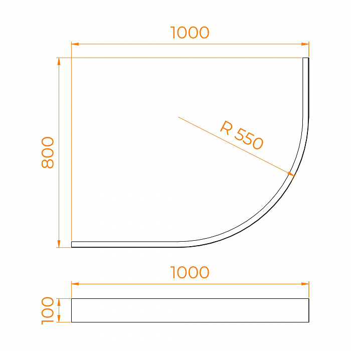 Экран для поддона RGW AWS 16232114-80  80x100 см