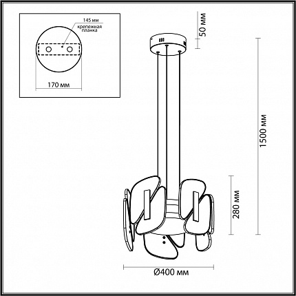 Подвесной светильник ODEON LIGHT CHIARA 6638/45L L-VISION