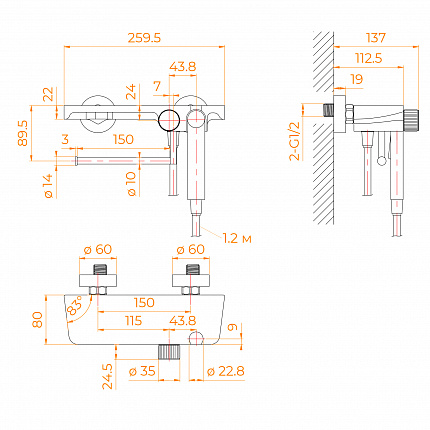 Гигиенический душ RGW Shower Panels 581408220-04  см