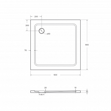 TRAY-M-A-90-35-W Поддон SMC