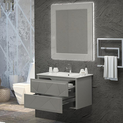 Мебель для ванной Луиджи 70 серый матовый Серый Opadiris