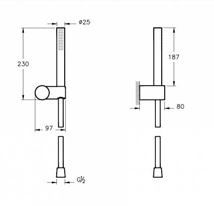 Душевой гарнитур Vitra Origin A4554326 с ручным душем, медь