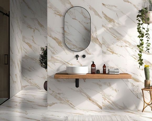 Global Tile Calacatta Royal. Фото в интерьере