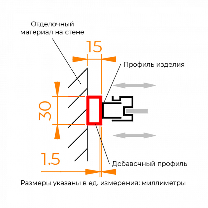 Профиль добавочный RGW  48270420-04 30х15х2000  см