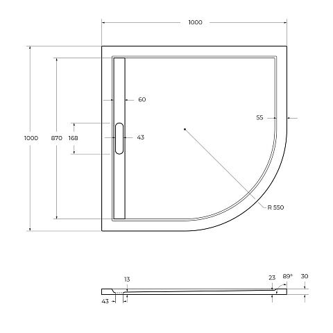 Cezares  TRAY-AS-R-100-30-W