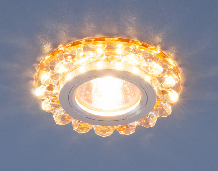Точечный встраиваемый светодиодный светильник с хрусталем Elektrostandard 6036 MR16 GD золото a030585