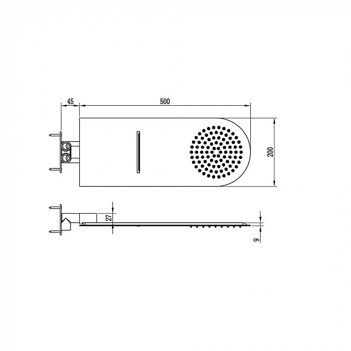 Верхний душ RGW Shower Panels 21140362-01 54x20 см