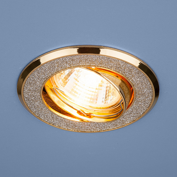 Точечный встраиваемый поворотный светильник Elektrostandard 611 MR16 SL/GD серебряный блеск/золото a032238