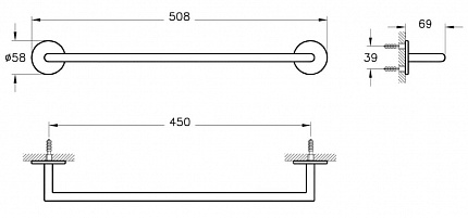 Держатель для полотенец Vitra Origin A4488636, цвет медный