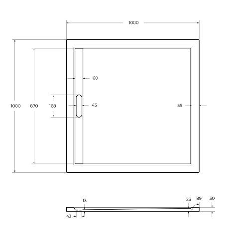 Cezares  TRAY-AS-A-100-30-NERO