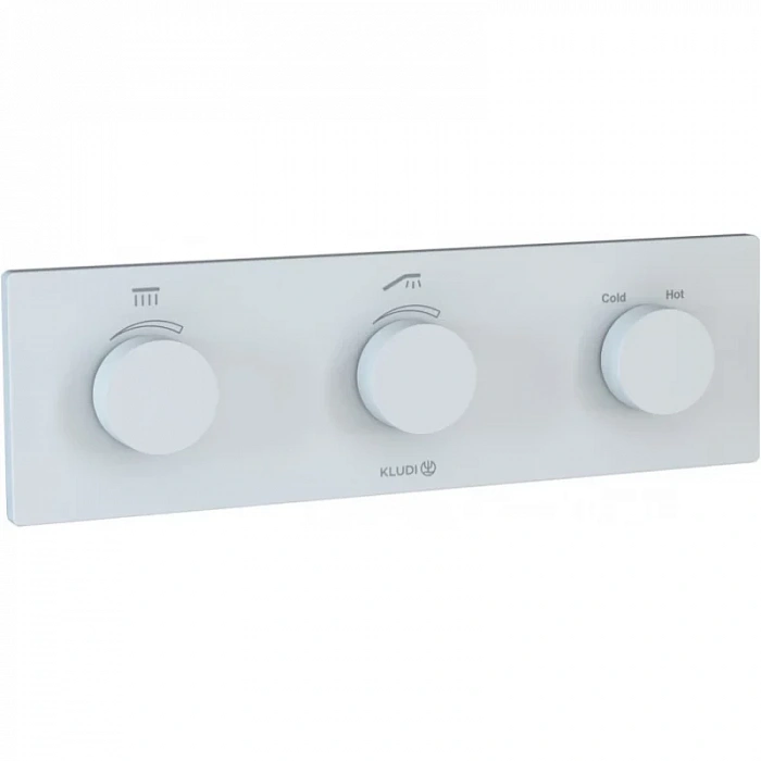 Термостат для ванны Kludi PushTronic 3830053-00 встраиваемый, белый матовый