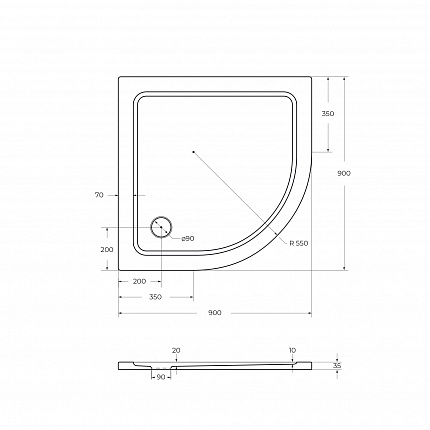 TRAY-M-R-90-550-35-W Поддон SMC